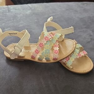 Carter's Kids Sandals with Floral Straps - Cream and Pink